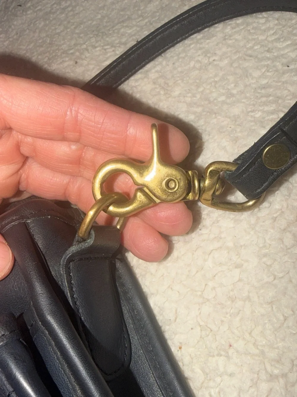 Vintage Coach Station Bag Navy